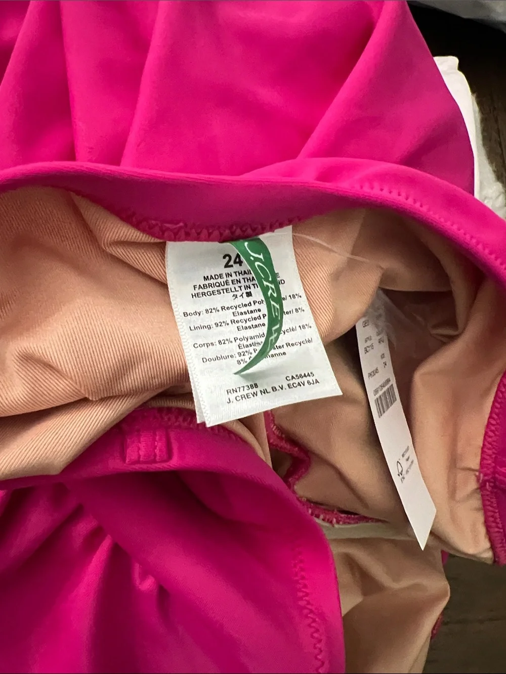 J. Crew Woman's Hot Pink Strapless One-Piece Bodysuit